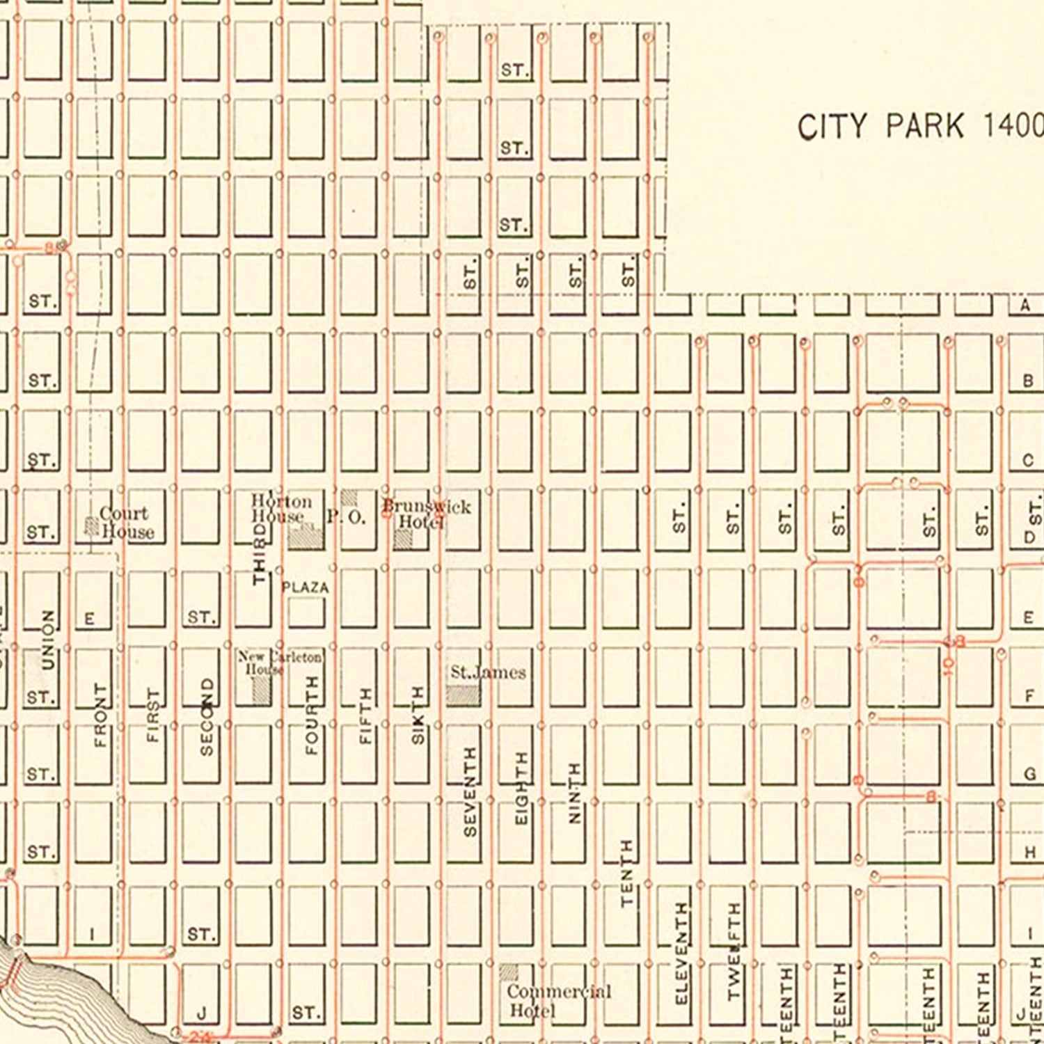 Vintage Map of San Diego, California 1891