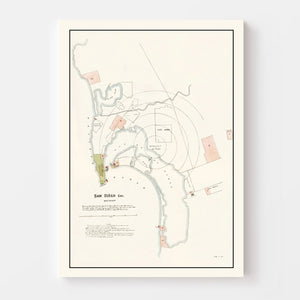 Vintage Map of San Diego, California 1891