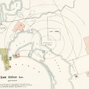 Vintage Map of San Diego, California 1891