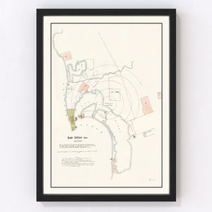 Vintage Map of San Diego, California 1891