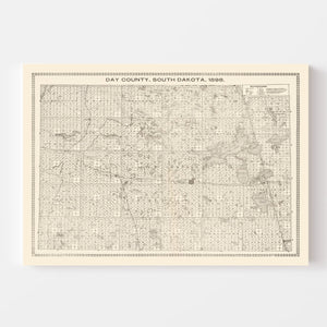 Vintage Map of Day County, South Dakota 1898