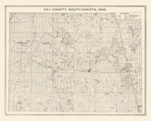 Vintage Map of Day County, South Dakota 1898