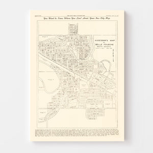 Vintage Map of Belle Fourche, South Dakota 1949