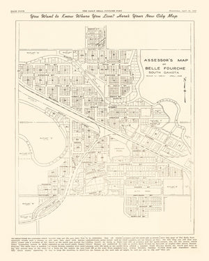 Vintage Map of Belle Fourche, South Dakota 1949