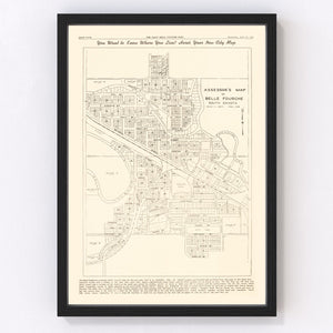 Vintage Map of Belle Fourche, South Dakota 1949