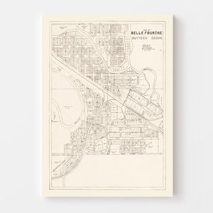 Vintage Map of Belle Fourche, South Dakota 1949