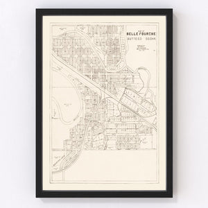 Vintage Map of Belle Fourche, South Dakota 1949