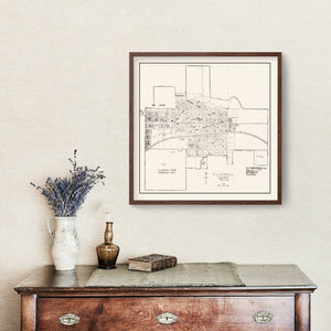 Vintage Map of Flandreau, South Dakota 1970