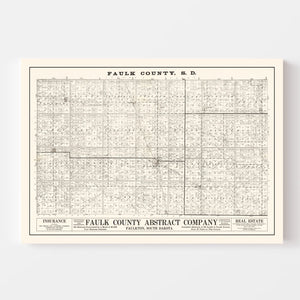 Vintage Map of Faulk County, South Dakota 1900