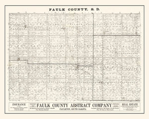 Vintage Map of Faulk County, South Dakota 1900