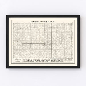 Vintage Map of Faulk County, South Dakota 1900
