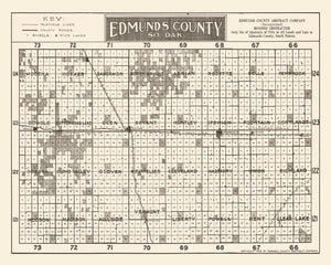 Vintage Map of Edmunds County, South Dakota 1918
