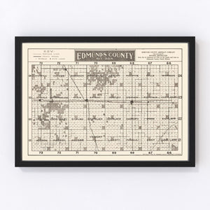 Vintage Map of Edmunds County, South Dakota 1918
