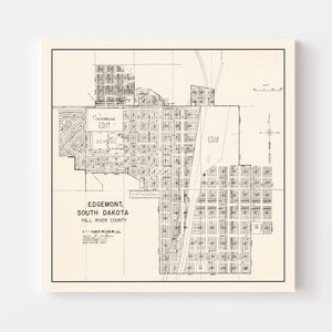 Vintage Map of Edgemont, South Dakota 1970
