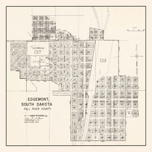 Vintage Map of Edgemont, South Dakota 1970