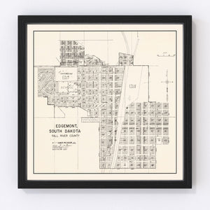 Vintage Map of Edgemont, South Dakota 1970