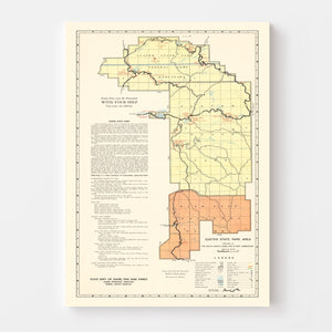 Vintage Custer State Park SD Map 1940