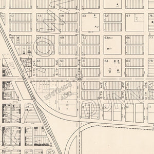Vintage Map of Woonsocket, South Dakota 1950