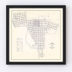 Vintage Map of Sturgis, South Dakota 1969