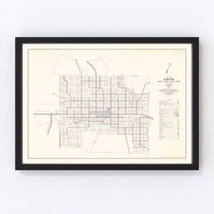 Vintage Map of Custer, South Dakota 1969