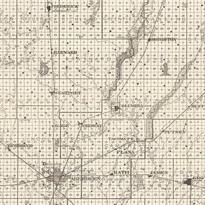 Vintage Map of Brown County, South Dakota 1918
