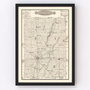 Vintage Map of Brown County, South Dakota 1918
