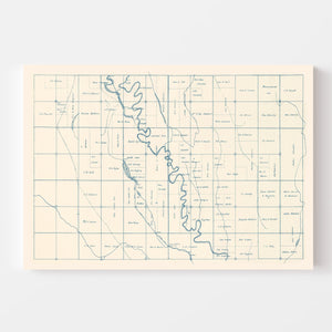Vintage Map of Brookings County, South Dakota 1921