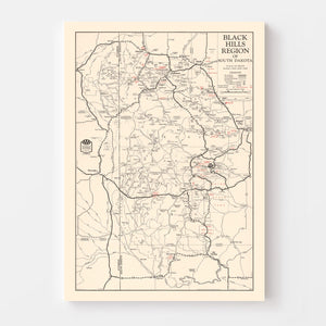 Vintage Black Hills Map 1939