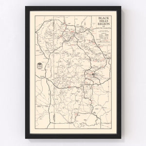 Vintage Black Hills Map 1939