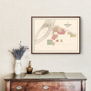 Vintage Map of Chamberlain, South Dakota 1890