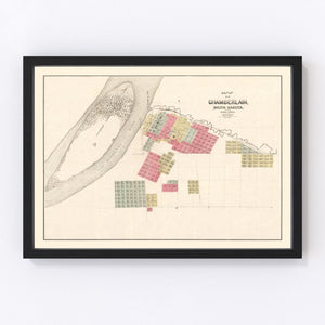 Vintage Map of Chamberlain, South Dakota 1890