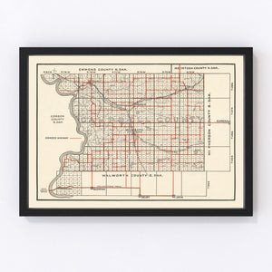 Vintage Map of Campbell County, South Dakota 1900