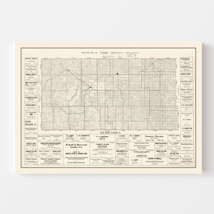 Vintage Map of Todd County, South Dakota 1925