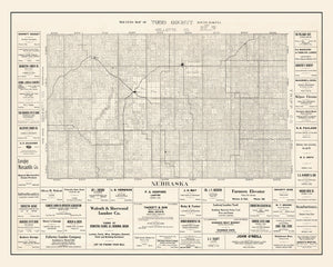 Vintage Map of Todd County, South Dakota 1925