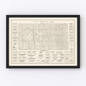 Vintage Map of Todd County, South Dakota 1925