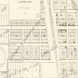 Vintage Map of Letcher, South Dakota 1884