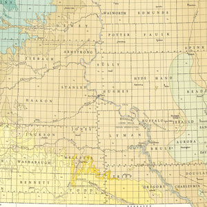 Vintage Map of South Dakota 1932