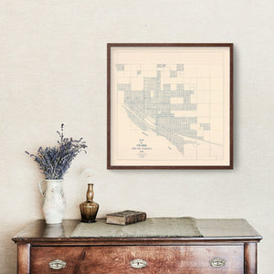 Vintage Map of Pierre, South Dakota 1931