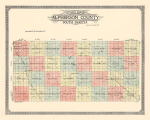 Vintage Map of McPherson County, South Dakota 1911