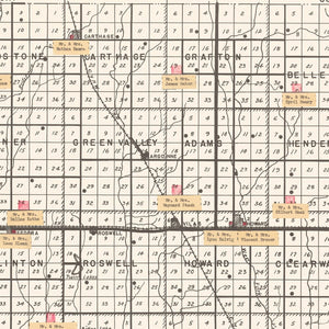 Vintage Map of Miner County, South Dakota 1954