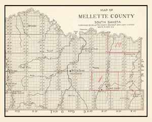 Vintage Map of Mellette County, South Dakota 1900