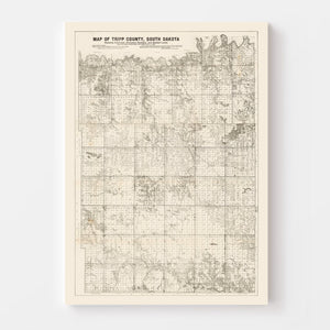 Vintage Map of Tripp County, South Dakota 1908