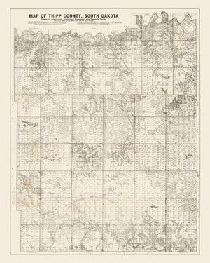 Vintage Map of Tripp County, South Dakota 1908