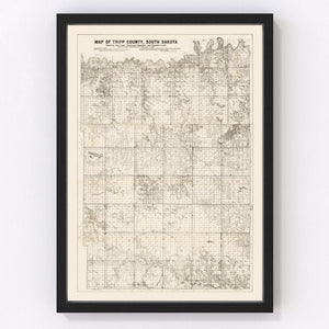 Vintage Map of Tripp County, South Dakota 1908