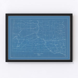 Vintage Map of South Dakota 1930