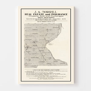 Vintage Map of Roberts County, South Dakota 1907