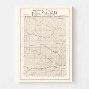 Vintage Map of Perkins County, South Dakota 1919