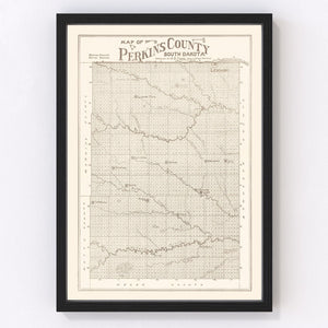 Vintage Map of Perkins County, South Dakota 1919