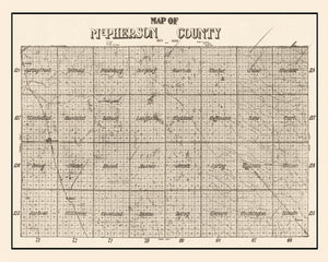 Vintage Map of McPherson County, South Dakota 1914