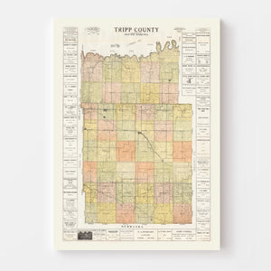 Vintage Map of Tripp County, South Dakota 1930